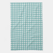 Klassisches Teal- und Weiß-Gingham-Muster Farmhous Geschirrtuch (Vertikal)