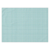 Klassisches Teal-Weiß-Gingham-Muster-Check-Design Tischdecke (Vorderseite (Horizontal))