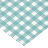 Klassisches Teal-Weiß-Gingham-Muster-Check-Design Tischdecke (Schrägansicht)