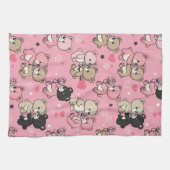 Klassisches Teddybär-Herzen-Muster Geschirrtuch (Horizontal)