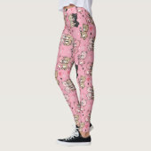 Klassisches Teddybär-Herzen-Muster Leggings (Links)