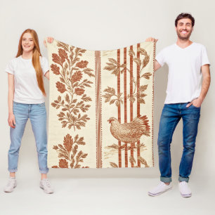 Klassisches Terrakotta-Scheunen-Huhn-Toile-Muster Fleecedecke