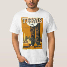Klassisches Texas-Reise-Anzeigen-T-Shirt