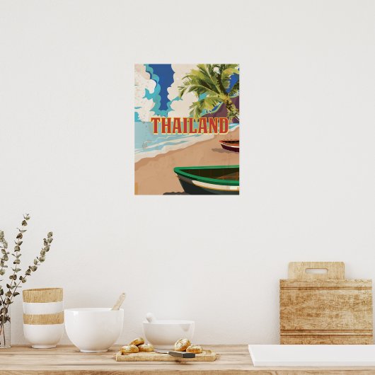 Klassisches Thailand Vintage Travel Poster (Küche)