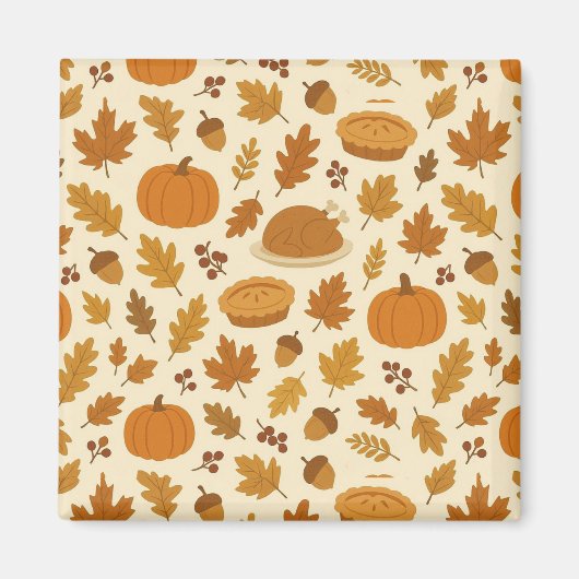 Klassisches Thanksgiving-Muster Magnet (Vorne)