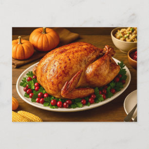 Klassisches Thanksgiving-Truthahn-Dinner-Grußkarte Feiertagspostkarte