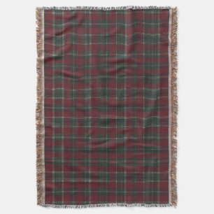 Klassisches Tiefrot und Waldgrün-Tartan-Karo  Decke