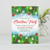 Klassisches traditionelles Merry Christmas Party Einladung (Stehend Vorderseite)