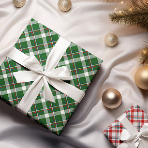 Klassisches traditionelles Rot Grün Blau Weiß Ging Geschenkpapier