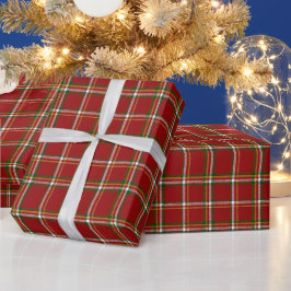 Klassisches traditionelles rotes Karo-Weihnachten Geschenkpapier