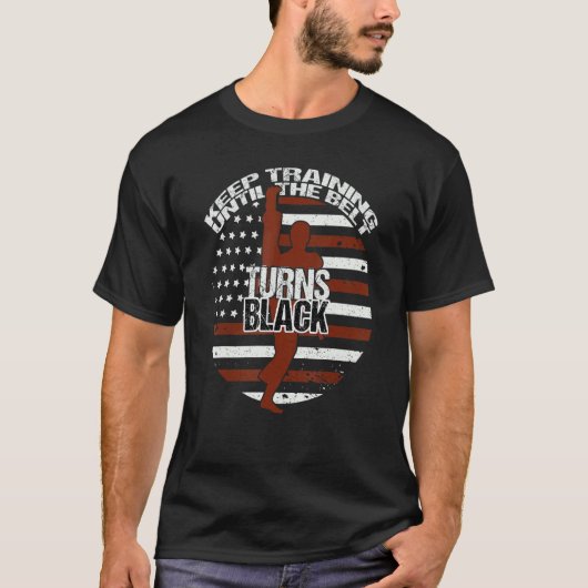 Klassisches Training bis der Gürtel schwarz wird V T-Shirt (Vorderseite)