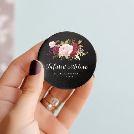 Klassisches tropisches Schwarz mit Liebe-Hochzeit Geschenkanhänger