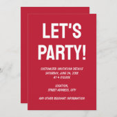 Klassisches True Red Einladung (Vorne/Hinten)