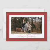 Klassisches Tweed-Rahmen Rotes Foto Weihnachten (Vorderseite)