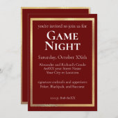 Klassisches und anspruchsvolles Game Night Party Einladung (Vorne/Hinten)
