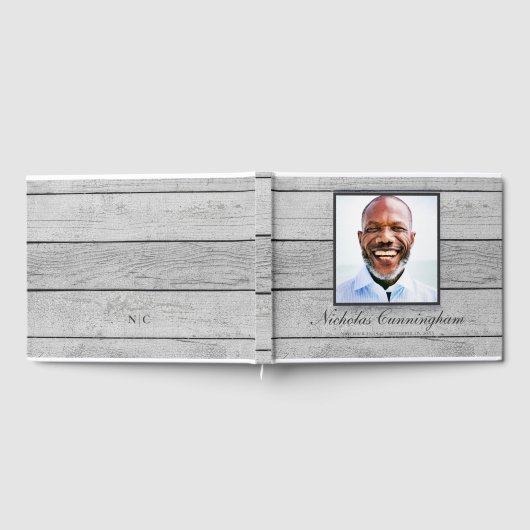 Klassisches und einfaches Foto-Hellholz-Gedenkmal Gästebuch (Voll)