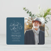 Klassisches und einfaches Foto-Memorial Dankeskarte (Stehend Vorderseite)