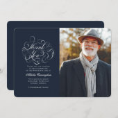 Klassisches und einfaches Foto-Memorial Dankeskarte (Vorne/Hinten)