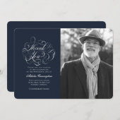 Klassisches und einfaches Foto-Memorial Dankeskarte (Vorne/Hinten)