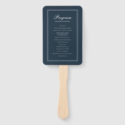 Klassisches und einfaches Hochzeitsprogramm Fächer (Vorderseite)