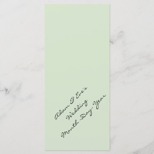 Klassisches und elegantes Abendmenü Menükarte (Rückseite)