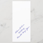 Klassisches und elegantes blaues Abendmenü Menükarte (Rückseite)