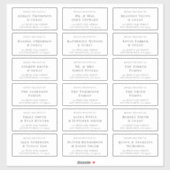 Klassisches und elegantes Mailing für Hochzeitstag Aufkleber (Blatt)