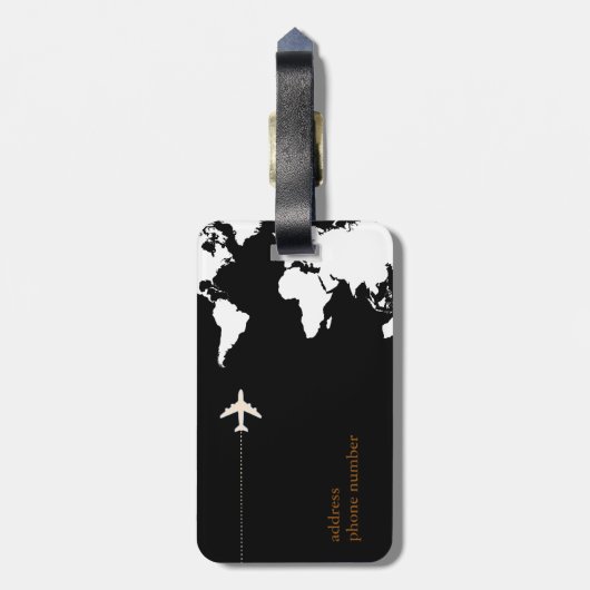 Klassisches und modernes Reisemonogramm Gepäckanhänger (Rückseite vertikal)