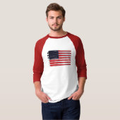 klassisches US-Flagge Baseballschläger Pop-Art T-S T-Shirt (Vorne ganz)