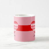 Klassisches Valentinherz Rot und Rosa Raute (Rosa) Kaffeetasse (Mittel)