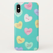 Klassisches Valentinisches Candy Hearts auf Aquama Case-Mate iPhone Hülle (Rückseite)