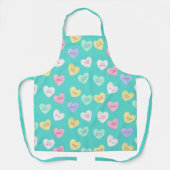 Klassisches Valentinisches Candy Hearts auf Aquama Schürze (Vorderseite)