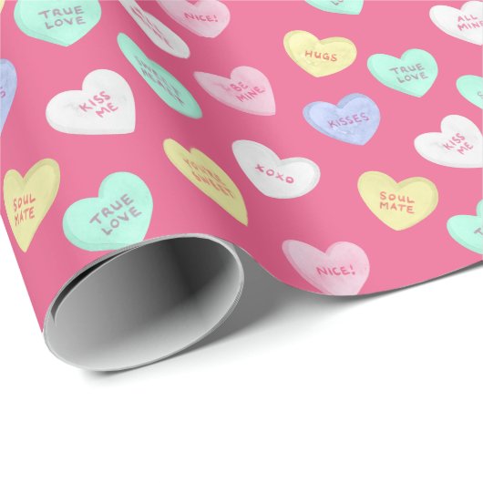 Klassisches Valentinisches Süßes Herz Geschenkpapier (Rolleneckpunkt)