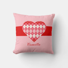 Klassisches Valentinrot und rosa Urherz (rosa) Kissen