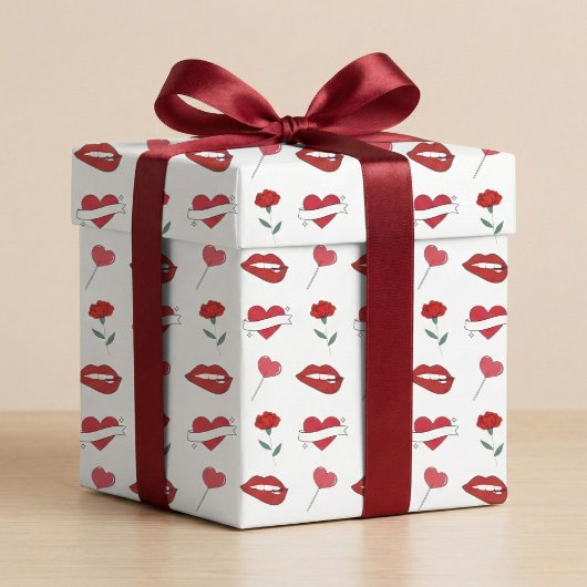 Klassisches Valentinstag-Wrapping Paper Geschenkpapier