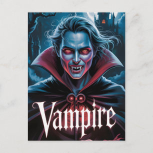 Klassisches Vampir-Filmplakat im Stil von Dracula Postkarte