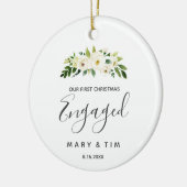 Klassisches Verlobtes Weihnachtsgeschenk Keramik Ornament (Links)