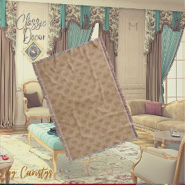 Klassisches Verziertes Emblem Braun Taupe Linen Decke