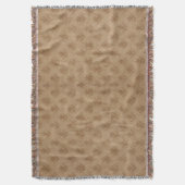 Klassisches Verziertes Emblem Braun Taupe Linen Decke (Vorderseite Vertikal)