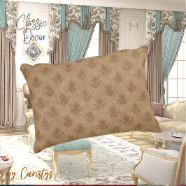 Klassisches Verziertes Emblem Braun Taupe Linen Dekokissen