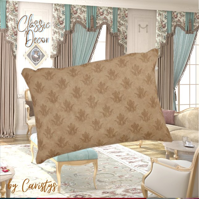 Klassisches Verziertes Emblem Braun Taupe Linen Dekokissen (Von Creator hochgeladen)