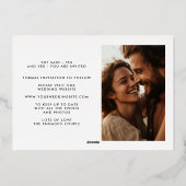 Klassisches Vier-Foto-Save the Date Gold Folieneinladung (Rückseite)