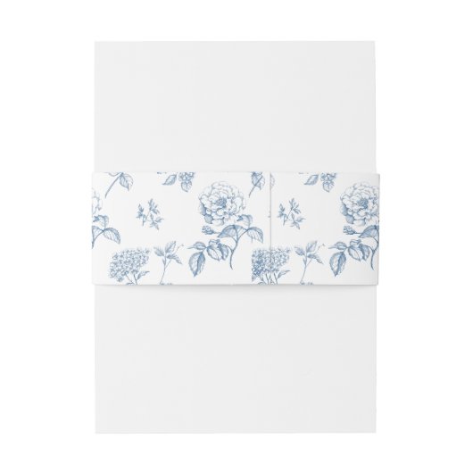 Klassisches Viktorianisches Blaufarbenblumenmongra Einladungsbanderole (Rückseitenbeispiel)