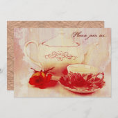 Klassisches viktorianisches Grungetee-Party Einladung (Vorne/Hinten)