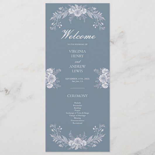 Klassisches Viktorianisches Hochzeitsprogramm mit  Programm (Vorderseite)