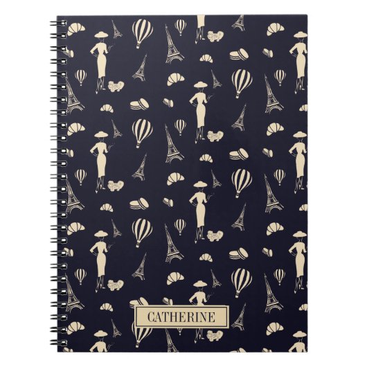 Klassisches Vintag 50er-Fashion-Notebook Notizblock (Vorderseite)