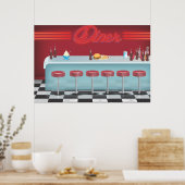Klassisches Vintag All American Diner Poster (Küche)