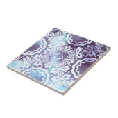 Klassisches Vintag-blaugraues geometrisches Muster Fliese (Seite)