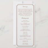 Klassisches Vintag Brown & Ecru Hochzeitsprogramm (Rückseite)