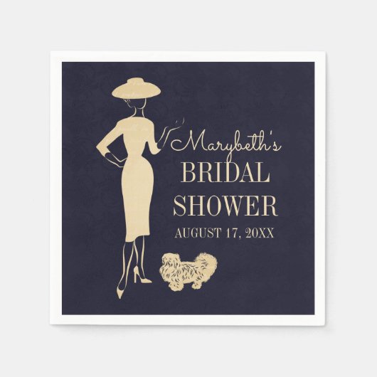 Klassisches Vintag Fashion Brautparty Paper Napkin Serviette (Vorderseite)